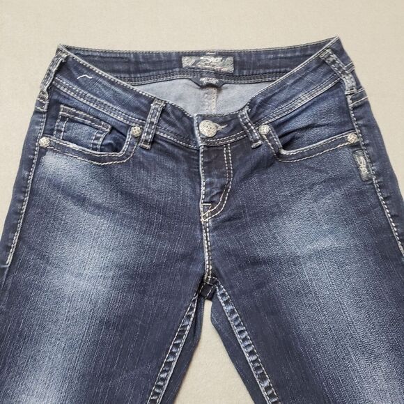 Silver Aiko Kick Flare Capri / Crop / Shorts / jeans size 27 - Picture 3 of 11